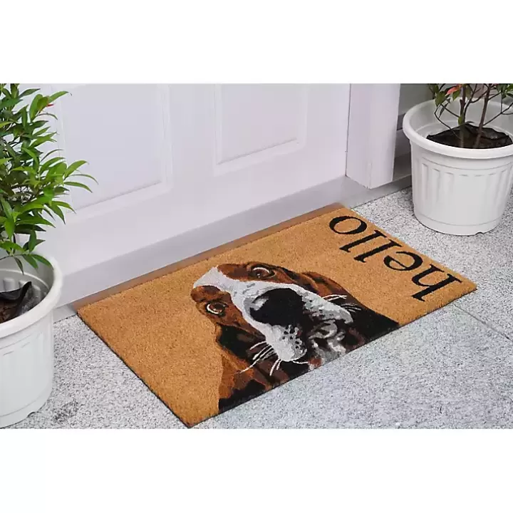 New Basset Hound Hello Doormat Doormats