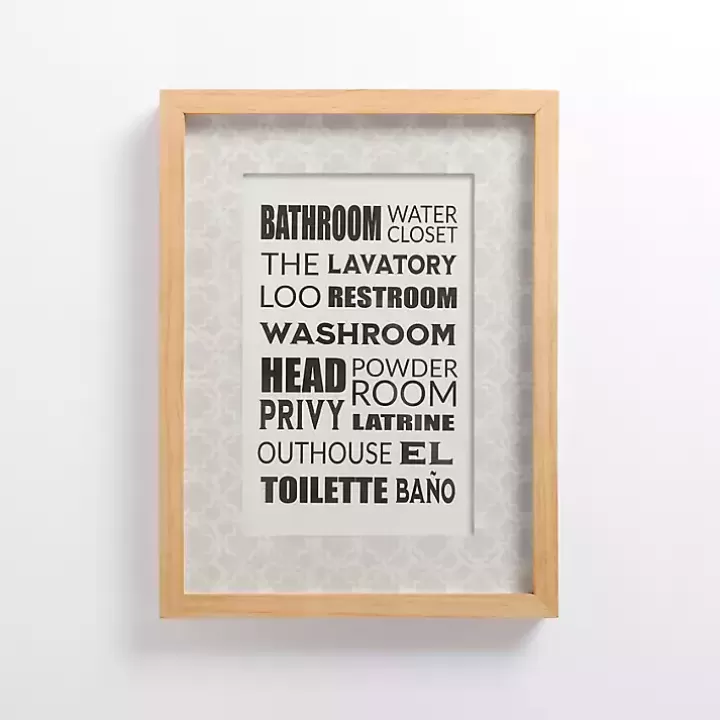 Shop Bathroom Names Framed Wall Plaque Wall Quotes & Signs