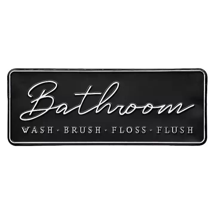 Discount Bathroom Wash Brush Floss Flush Wall Plaque Wall Quotes & Signs