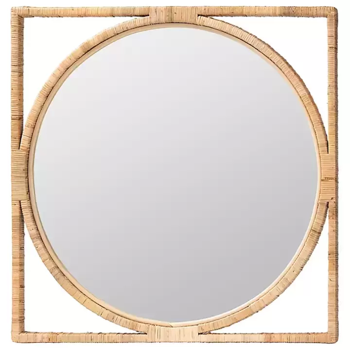 New Bayan Natural Rattan Wall Mirror Decorative Mirrors
