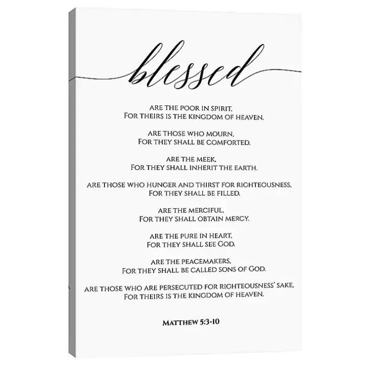 Clearance Beatitudes Matthew 5:3-10 Canvas Art Print Wall Quotes & Signs