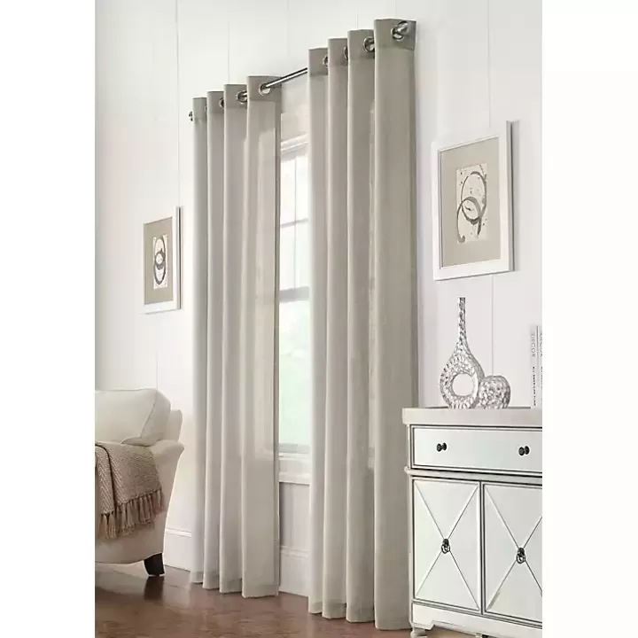 Best Beige Linen Light Filtering Curtain Panel, 95 in. Curtains & Drapes