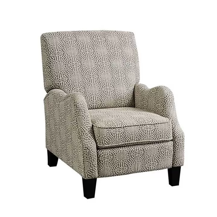 Clearance Beige Pattern Liam Push-Back Recliner Accent Chairs