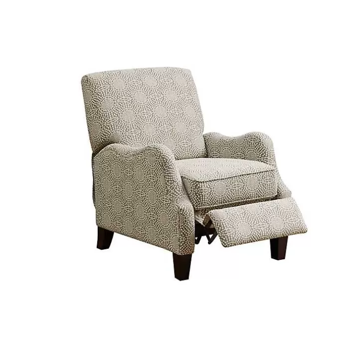 Clearance Beige Pattern Liam Push-Back Recliner Accent Chairs