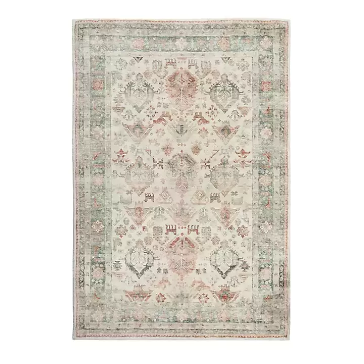 Sale Beige Rosette Area Rug, 5x7 Area Rugs