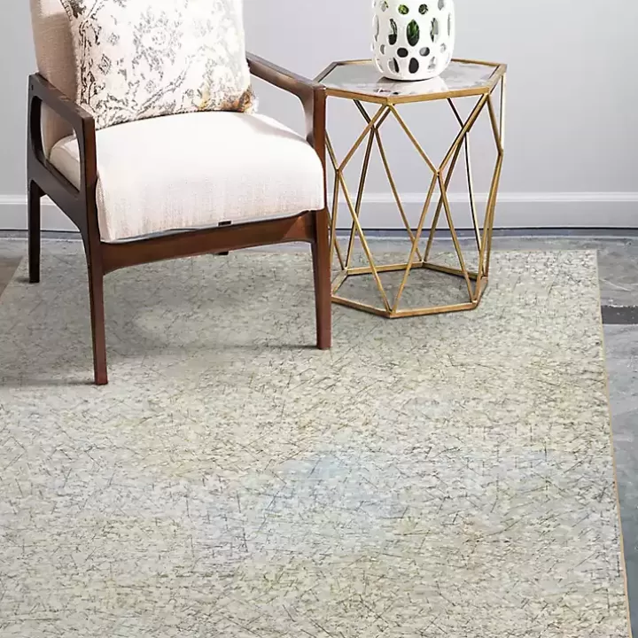 Clearance Beige Sotho Washable Area Rug, 5x7 Area Rugs