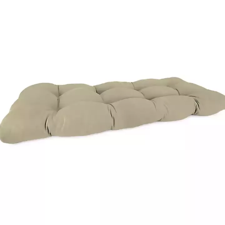 Discount Beige Tufted Canvas Outdoor Bench Cushion Outdoor Cushions & Pillows