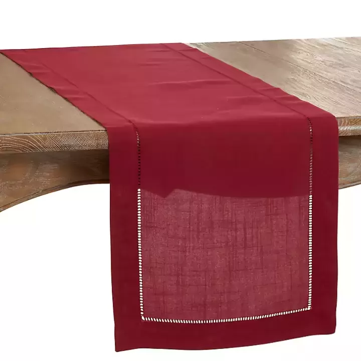 Cheap Berry Hemstitch Border Table Runner Table Linens