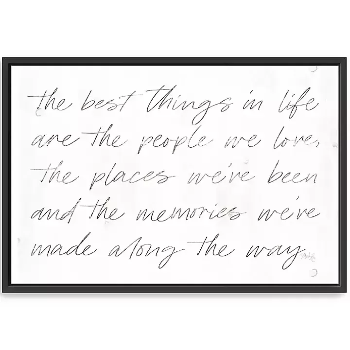 Fashion Best Things Framed Canvas Art Print, 38x26 in. Wall Quotes & Signs