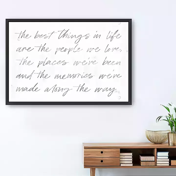 Fashion Best Things Framed Canvas Art Print, 38x26 in. Wall Quotes & Signs