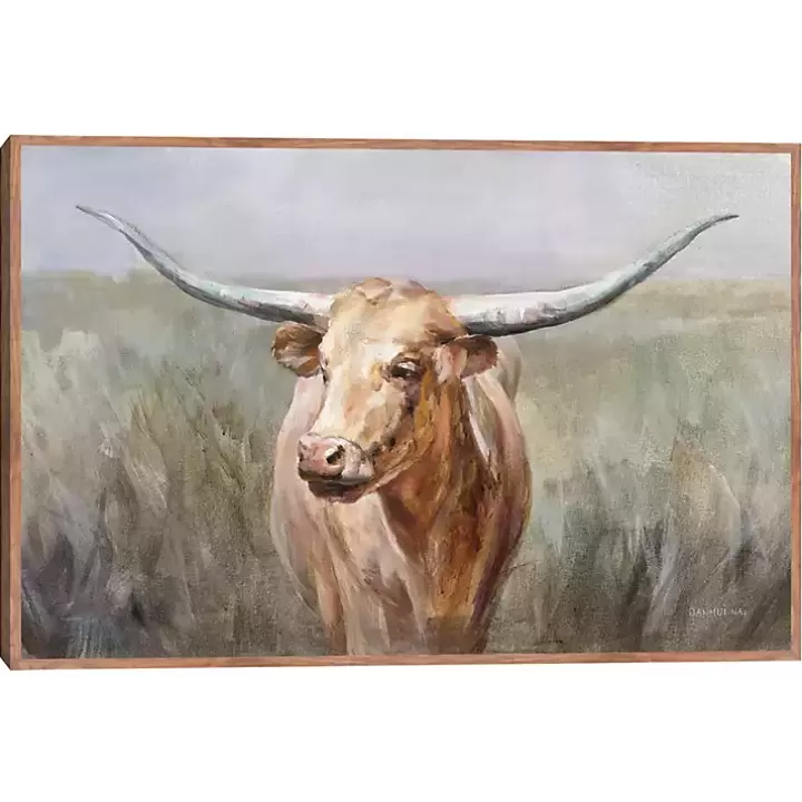 Shop Big Sky Longhorn Framed Canvas Art Print Canvas Art