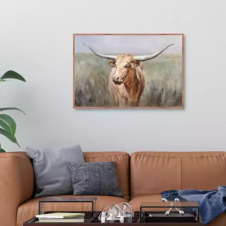 Shop Big Sky Longhorn Framed Canvas Art Print Canvas Art