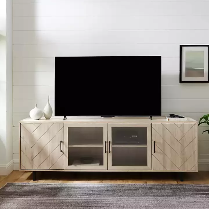 Online Birch Wood Herringbone 4-Door TV Sd Tv Stands & Media Consoles