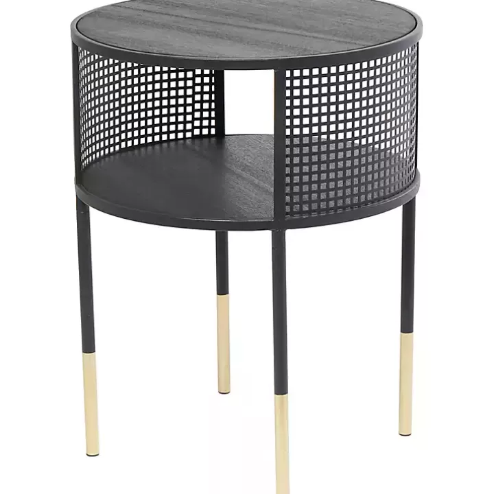 Online & Gold Metal Mesh Round Accent Table Accent & End Tables