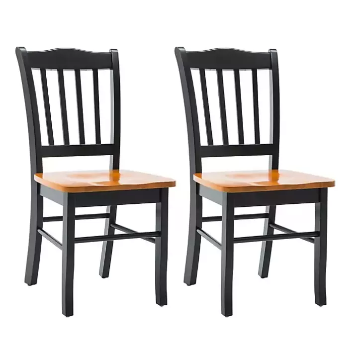 Hot Black & Oak Wood Shaker Dining Chairs, Set of 2 Dining Chairs