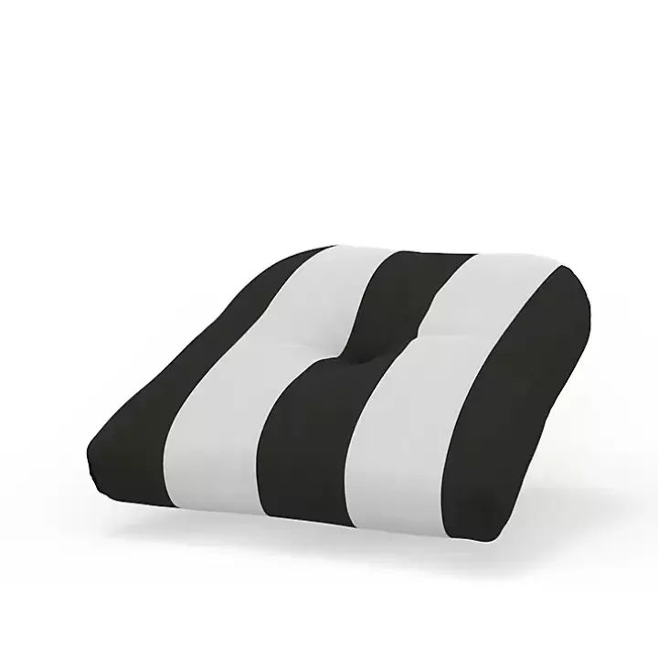 Discount Black & White Awning Stripe Outdoor Chair Cushion Outdoor Cushions & Pillows