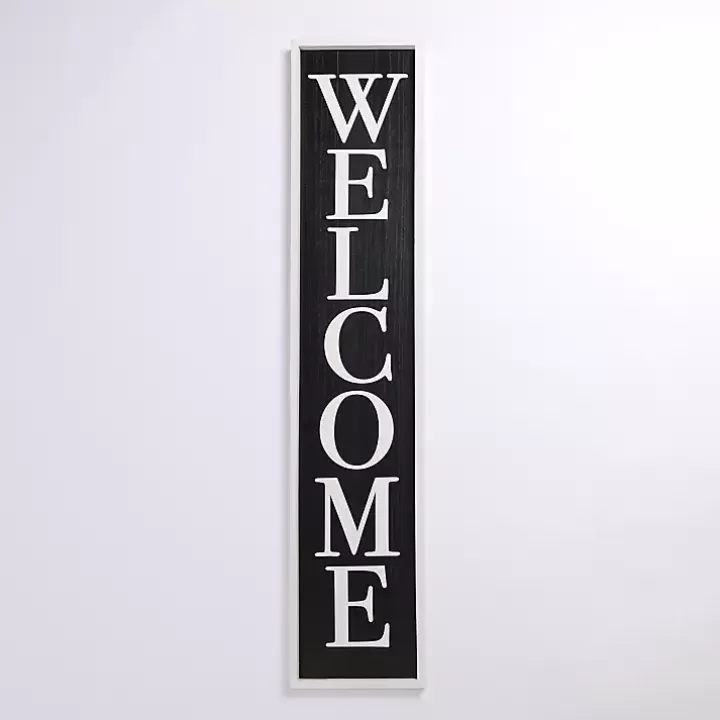 Hot Black & White Framed Welcome Porch Board Garden Decor