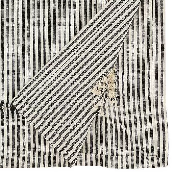 New Black & White Striped Table Runner, 72 in. Table Linens