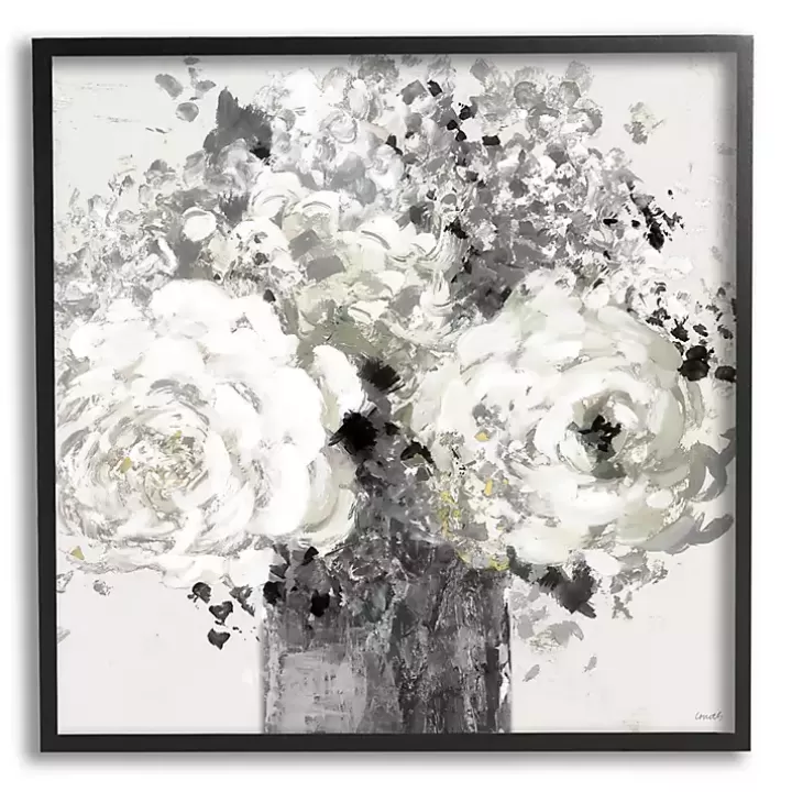 Online Black and Cream Abstract Floral Canvas Art Print Canvas Art