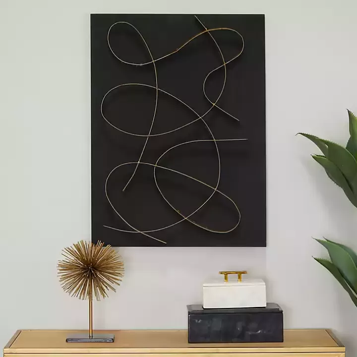 Sale Black and Gold Abstract Wall Plaque Wall Plaques