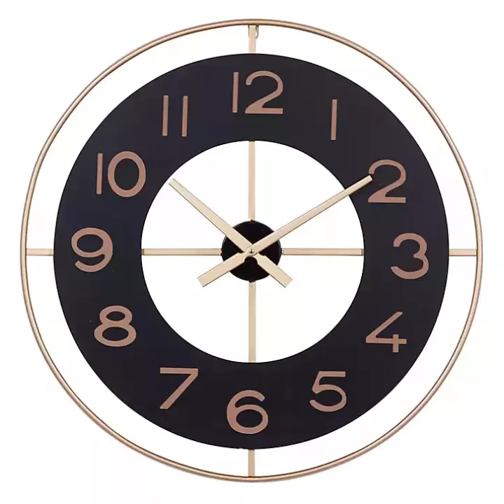 New Black and Gold Open Frame Axis Clock Clocks