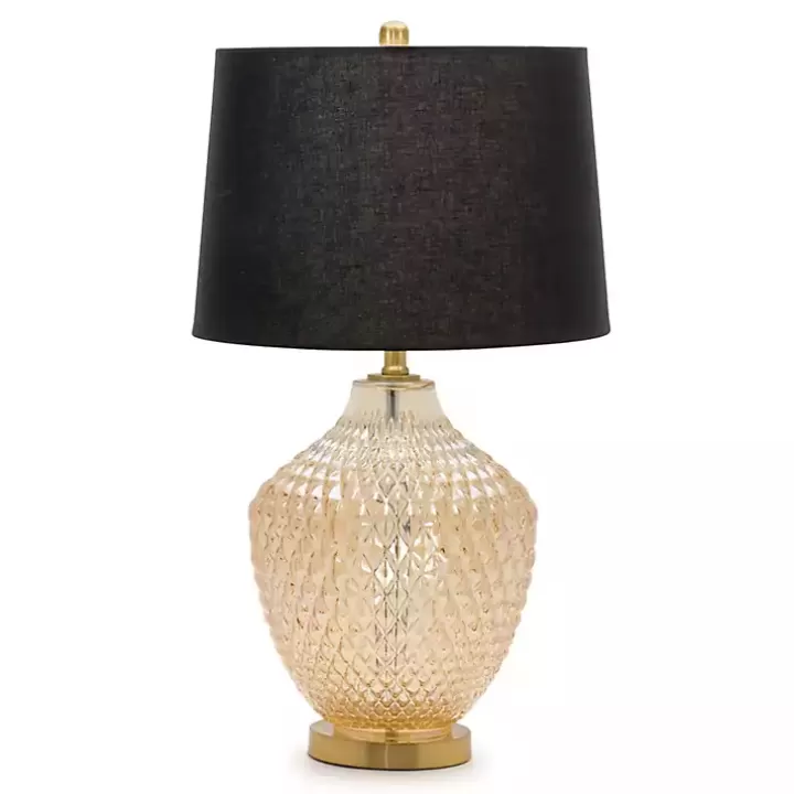 Cheap Black and Gold Textured Glass Table Lamp Table Lamps