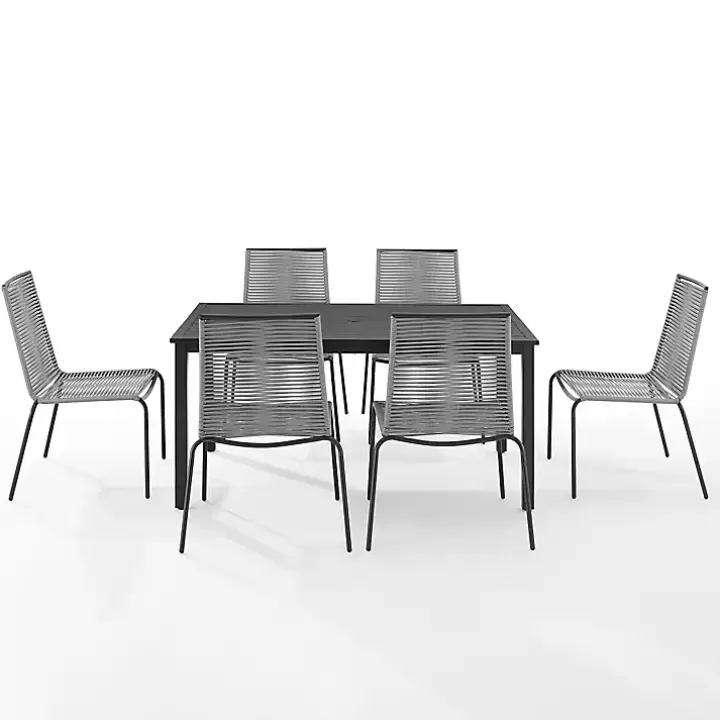 New Black and Gray Rope 7-pc. Outdoor Dining Set Outdoor Dining