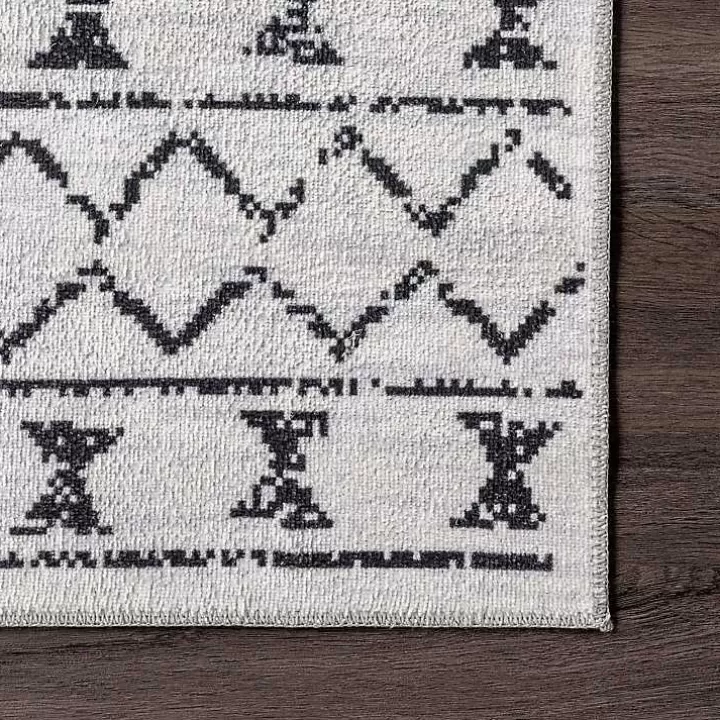 Flash Sale Black and Ivory Moroccan Washable Area Rug, 3x5 Area Rugs