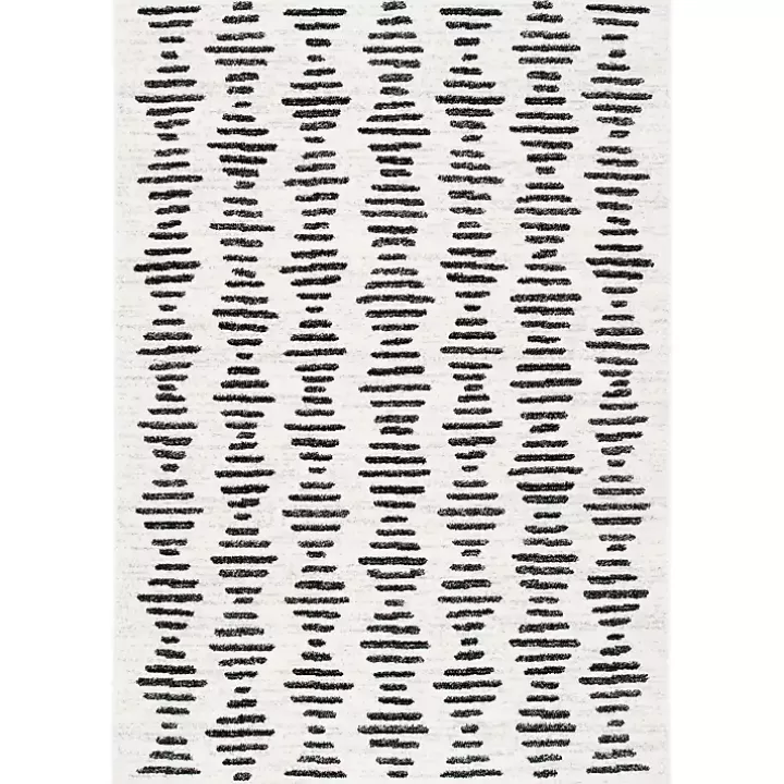 Fashion Black and Ivory Tulum Geometric Area Rug, 5x7 Area Rugs