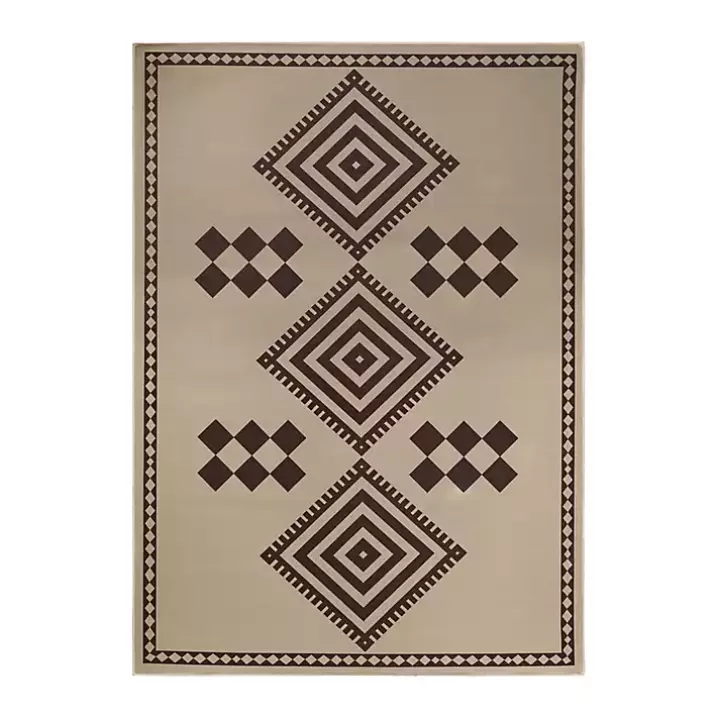 Hot Black and Tan Kilim Washable Area Rug, 5x7 Area Rugs