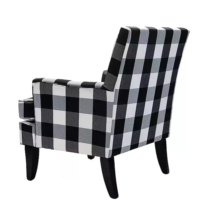 Fashion Black and White Buffalo Check Armchair Accent Chairs