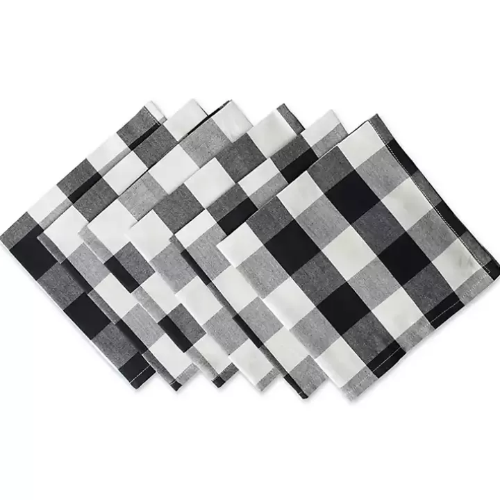 Cheap and White Buffalo Check Napkins, Set of 6 Table Linens