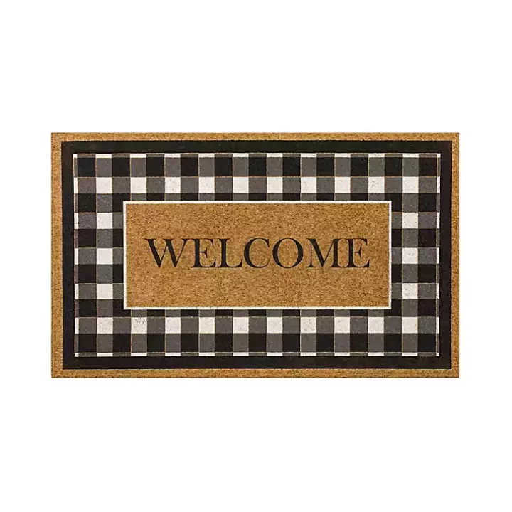 Cheap Black and White Buffalo Check Welcome Doormat Doormats