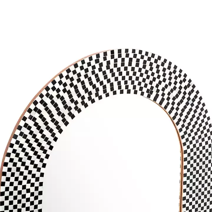 Shop Black and White Checkered Arch Wall Mirror Decorative Mirrors