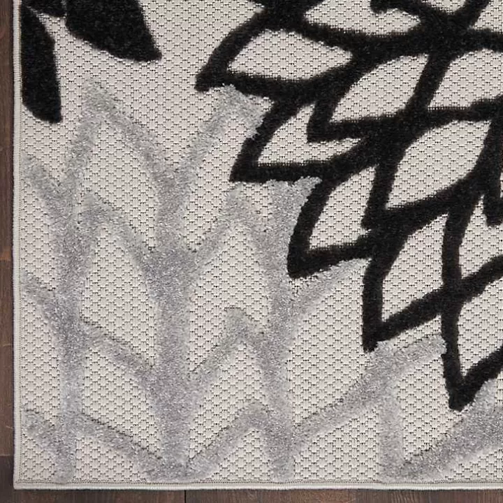 Online Black and White Floral Outdoor Area Rug, 7x10 Outdoor Rugs