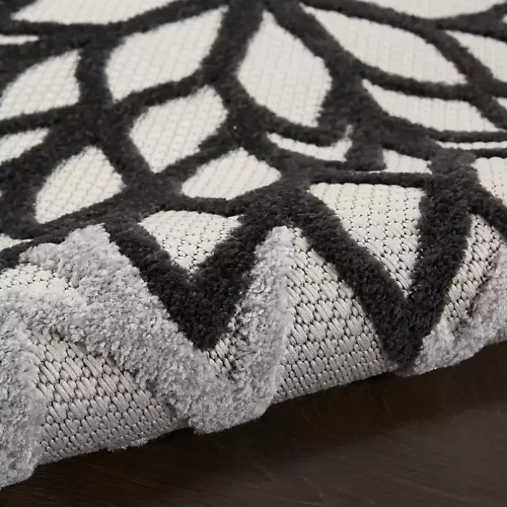 Online Black and White Floral Outdoor Area Rug, 7x10 Outdoor Rugs