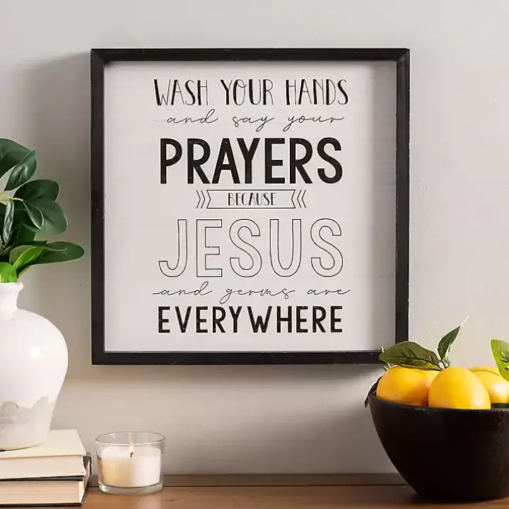 Outlet Black and White Jesus and Germs Plaque Wall Quotes & Signs