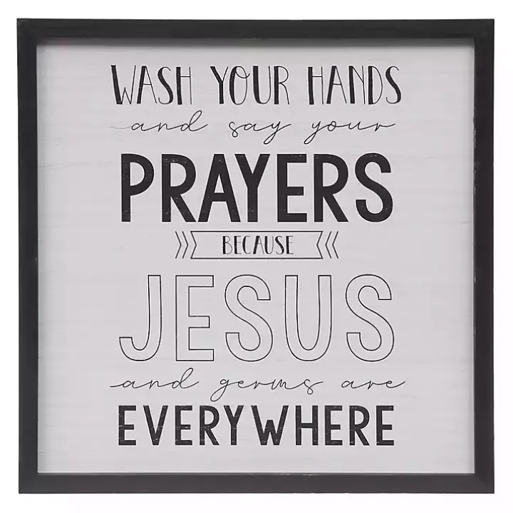 Outlet Black and White Jesus and Germs Plaque Wall Quotes & Signs