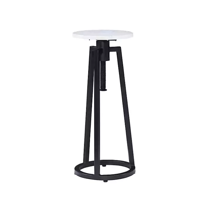 Cheap Black and White Marble Adjustable Drink Table Accent & End Tables