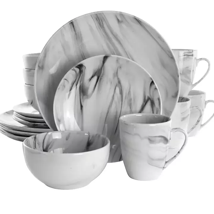 Store Black and White Marble 16-pc. Dinnerware Set Dinnerware