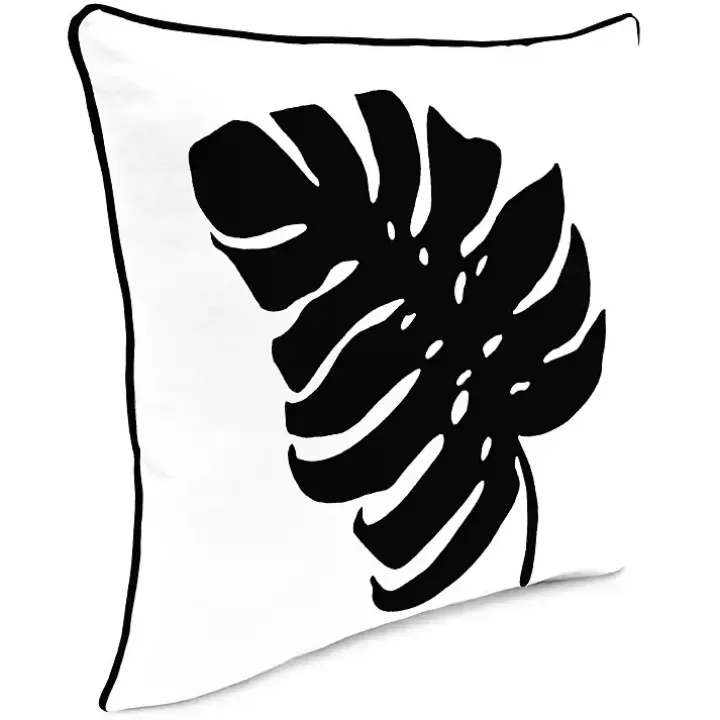 Online Black and White Palm Leaf Outdoor Pillow Outdoor Cushions & Pillows