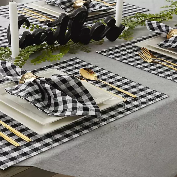 Store and White Reversible Placemats, Set of 4 Table Linens