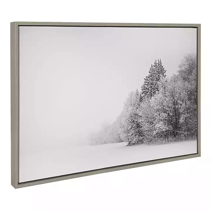 Discount Black and White Snow Day Framed Canvas Art Print Canvas Art