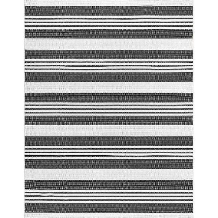 Discount Black and White Striped Washable Area Rug, 3x5 Area Rugs