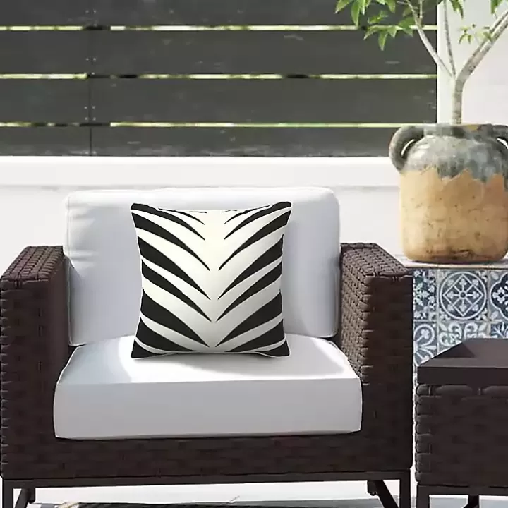 Discount Black and White Zebra Outdoor Pillow Outdoor Cushions & Pillows