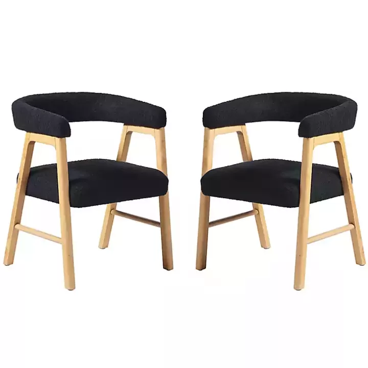 Outlet Boucle Curved Ezra Dining Chairs, Set of 2 Dining Chairs