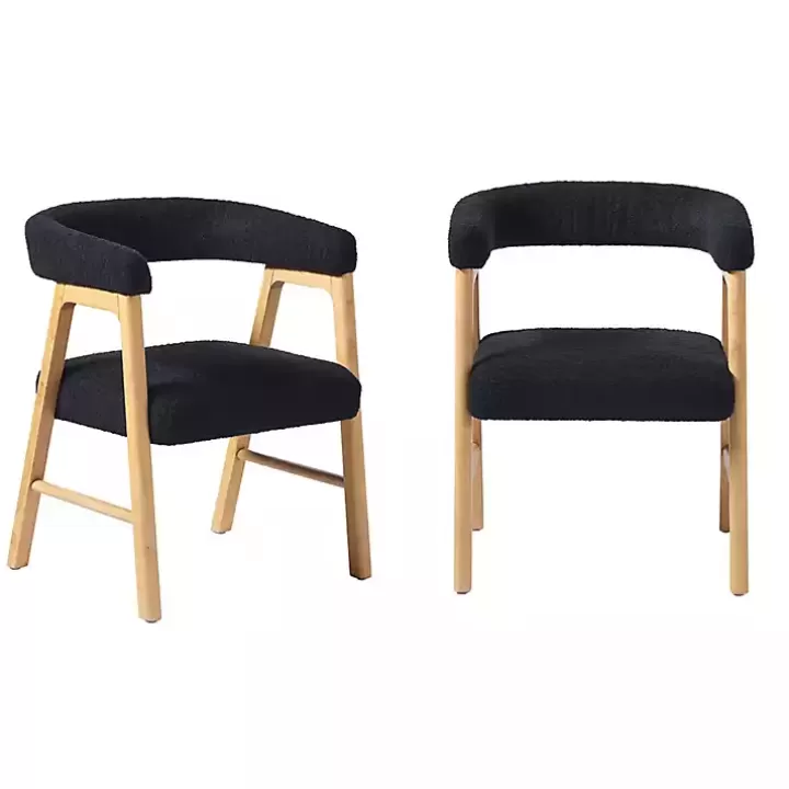 Outlet Boucle Curved Ezra Dining Chairs, Set of 2 Dining Chairs