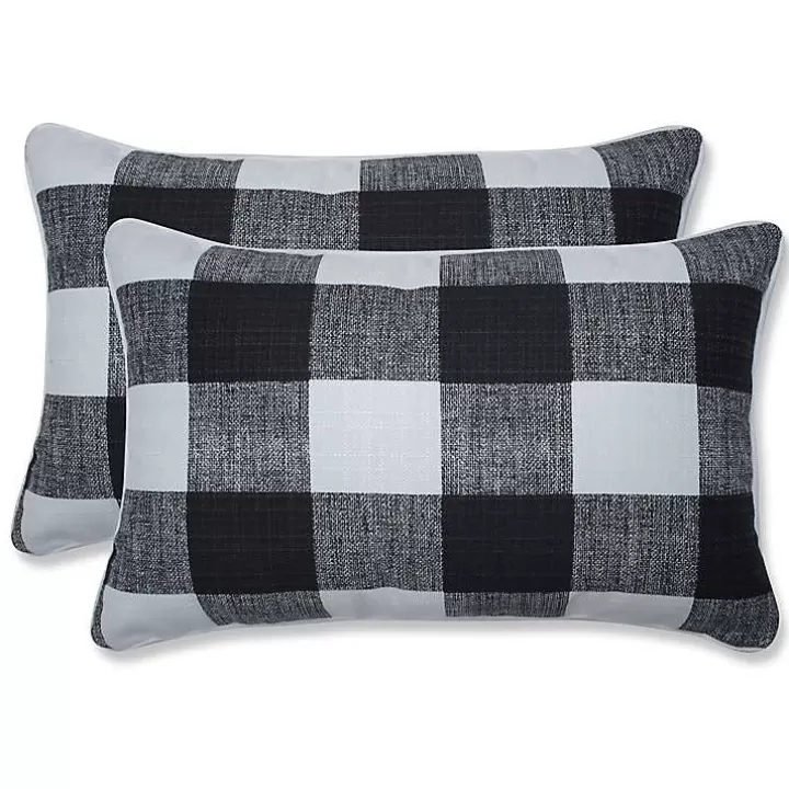 Outlet Buffalo Check Lumbar Pillows, Set of 2 Outdoor Cushions & Pillows