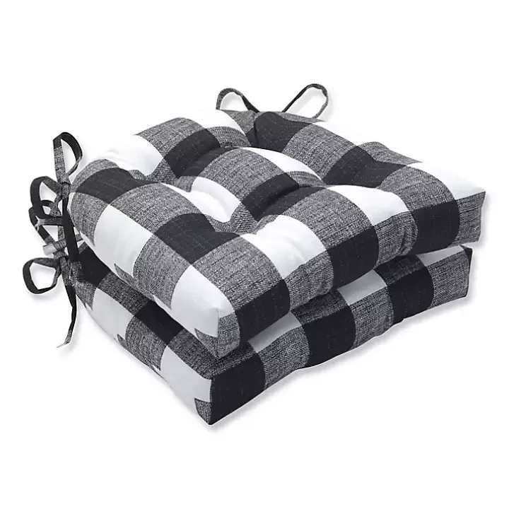 Shop Buffalo Check Outdoor Chair Pads, Set of 2 Outdoor Cushions & Pillows