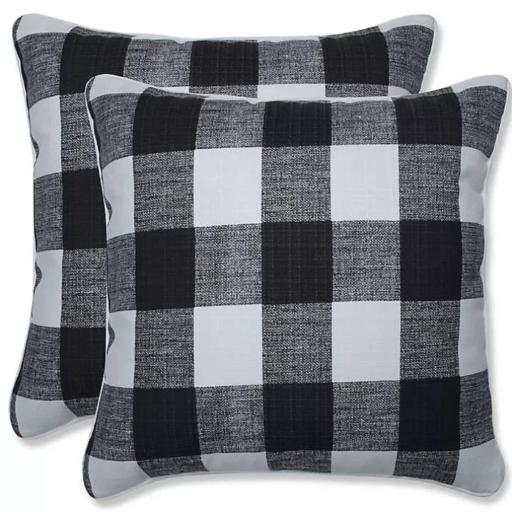 Clearance Buffalo Check Outdoor Pillows, Set of 2 Outdoor Cushions & Pillows